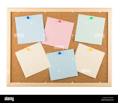 Cork Bulletin Board With Sticky Notes Stock Photo Alamy