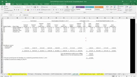 Construction Wip Worksheet Free Excel Download Flovlero