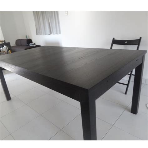 Ikea Bjursta Dining Table Extendable Brownblack Furniture And Home
