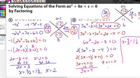 solving quadratic equations ax 2 bx c 0 21 2 youtube