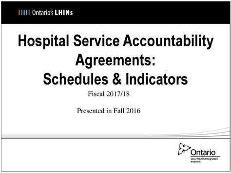 Hospital Service Accountability Agreements Schedules And Indicators