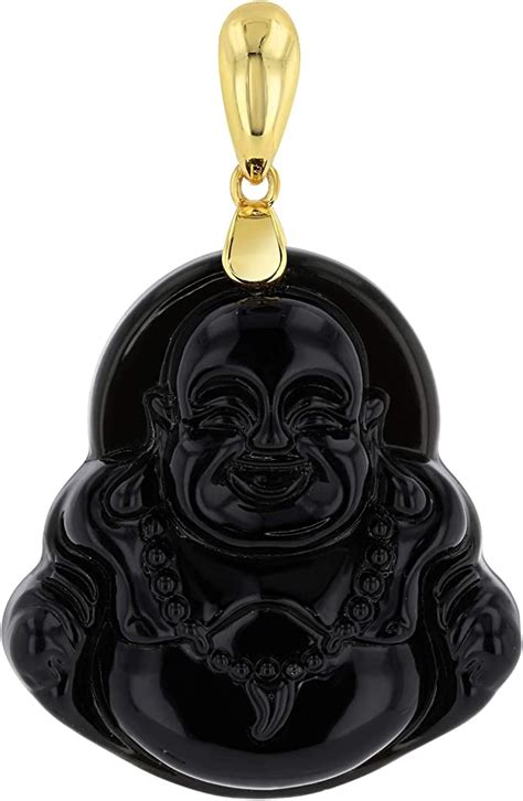 Amazon Com Happy Laughing Buddha Black Jade Pendant Genuine Certified