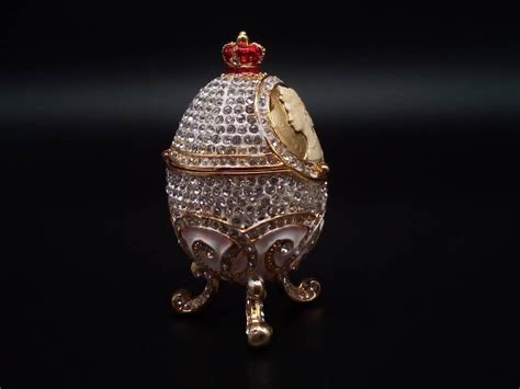 Luxurious Miniature Faberge Egg With Cameo Of Queen Elizabeth Etsy