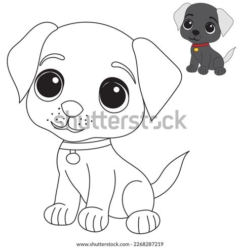 Cartoon Puppy Coloring Book Kids Isolated Stock Vector Royalty Free