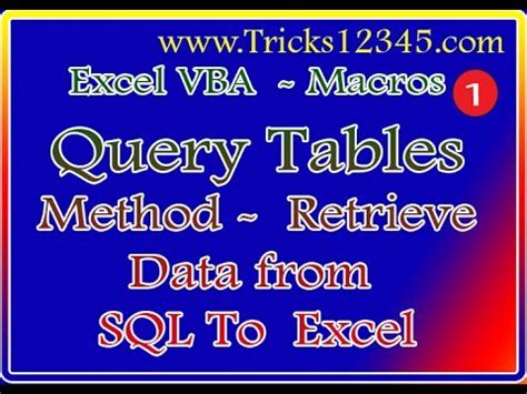 Vba Macros Sql To Excel Database Connection Template Design Through