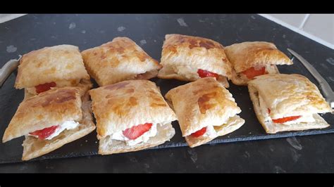 Puff Pastry Stuffed With Cream And Strawberries Is Very Easy And