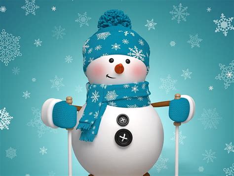 Snowman Merry Christmas Snow Winter Xmas Hd Wallpaper Peakpx