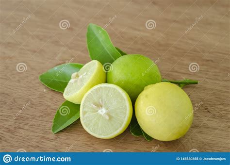 Ripe And Unripe Limes On Leafy Stem Stock Image Image Of Color