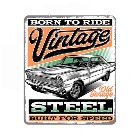 Vintage Steel Car Signs