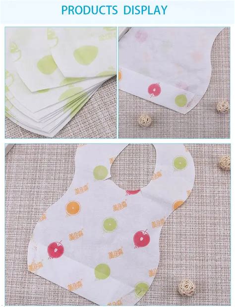Non Woven Fabric Disposable Baby Bib With Soft Waterproof Liner For