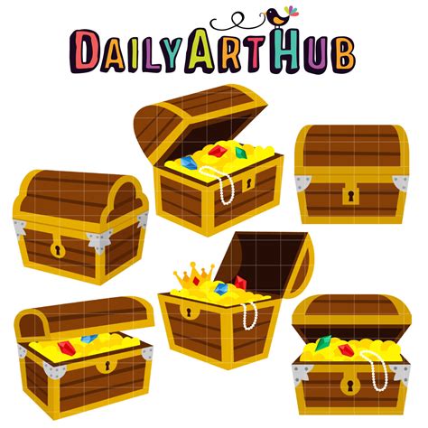 Treasure Chests Clip Art Set Daily Art Hub Graphics Alphabets And Svg