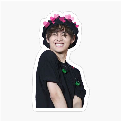 Bts V Cute Sticker Sticker By Dottidoti Cute Stickers Bts V V Cute