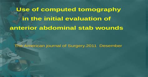 Use Of Computed Tomography In The Initial Evaluation Of Anterior
