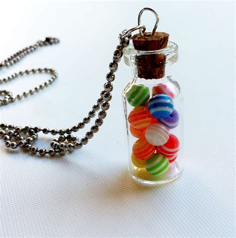 Happy Color Necklace Vial Pendant Bottle Glass Bottle