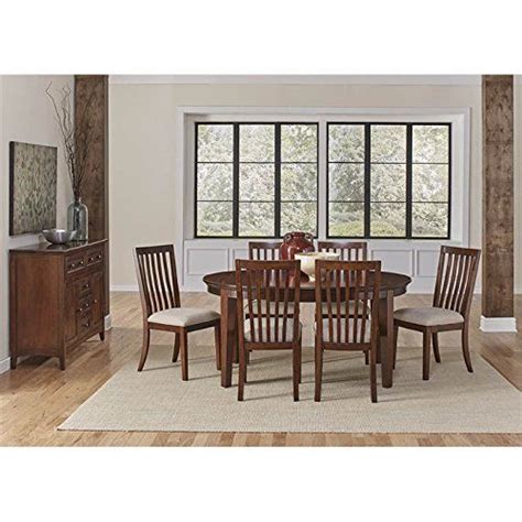 A America Westlake 8 Piece Oval Extendable Dining Set In Cherry Brown