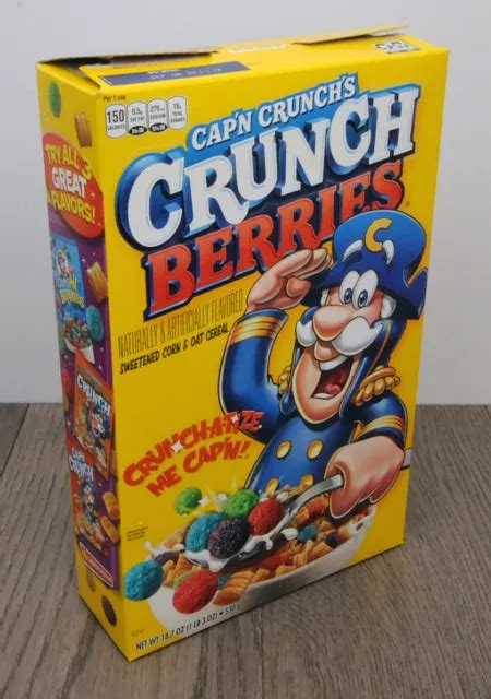 CAP N CRUNCH BERRIES Cereal W Crunchberry Cove Back Oz Empty Box Not Flat PicClick