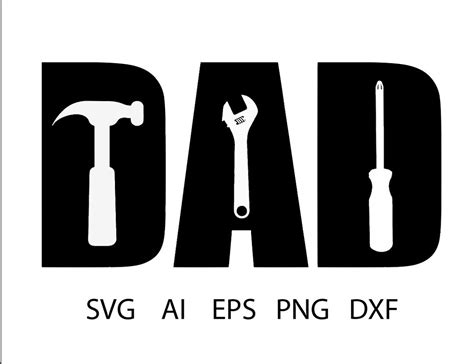 Dad Tools Svg Eps Dxf Png Digital Cut File For Silhouette Etsy Uk