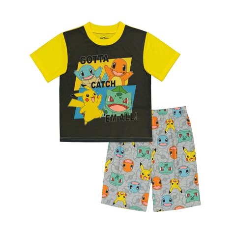 Pokémon Pokemon Boys Pajamas 2pc Pj Set Kids Sleepwear 4 10 Yellow