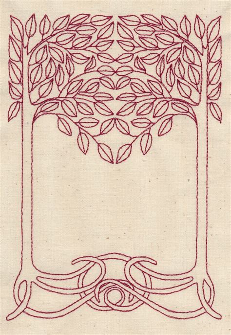 Free Trees For April Art Nouveau Design Pattern Silk Painting