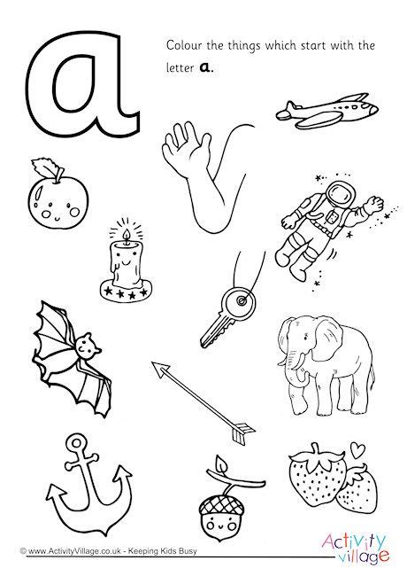 Start With The Letter A Colouring Page Letter A Coloring Pages Jolly