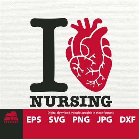 I Love Nursing Svg Nurse Svg I Heart Nursing Nurse Clipart | Etsy