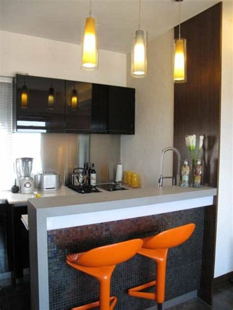 Cocina pequeña con barra para aprovechar espacio y seguir las tendencias. Barras de cocina de diseño moderno - 50 ideas