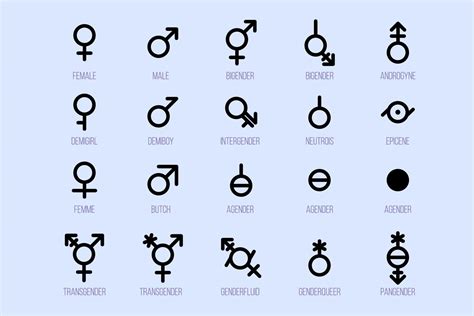 Conjunto De Símbolos De Género Signos De Orientación Sexual 2276106 Vector En Vecteezy
