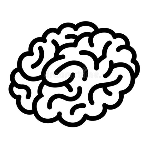 Human Brain Icon Outline Style Stock Vector Illustration Of Lobe