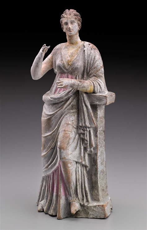 Statuette Of Aphrodite Or A Muse Leaning On A Pillar Museum Of Fine