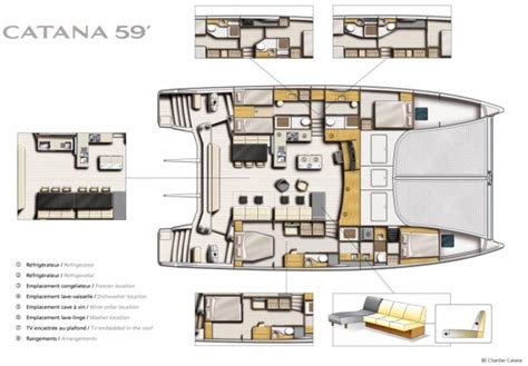 The New Catana 59 Sailing Catamaran Layout — Luxury Yacht Charter