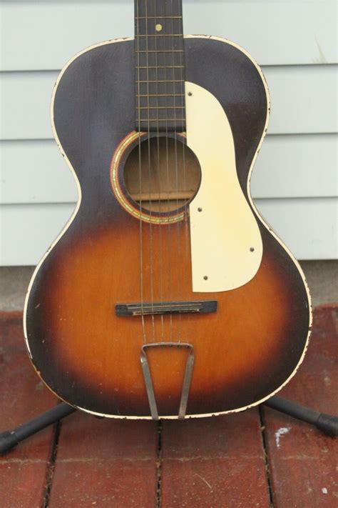 Sunburst Oscar Schmidt Co Stella Parlor Guitar W Slotted