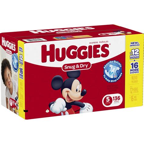 Huggies Snug And Dry Diapers Size 5 27 Lb 136 Ct Diapers Baby