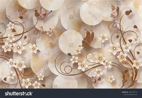 3d Wallpaper Design Flower ภาพประกอบสต็อก 1366197710 Shutterstock