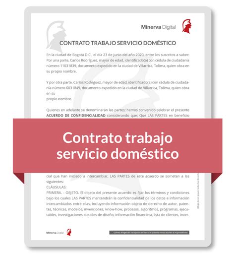 Contrato Individual De Trabajo Para Servicio Doméstico Formas Minerva
