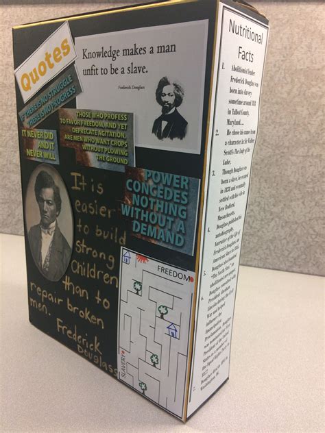Cereal Box Biography Colin Codered Frederickdouglas Cerealbox
