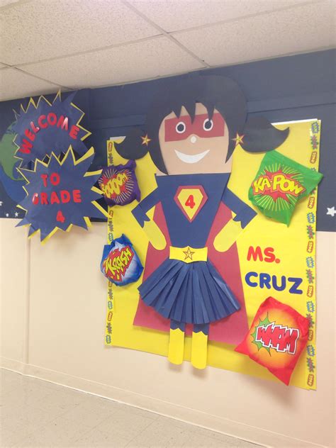 Mscruzs Back To School Bulletin Board Superhero Theme Preschool