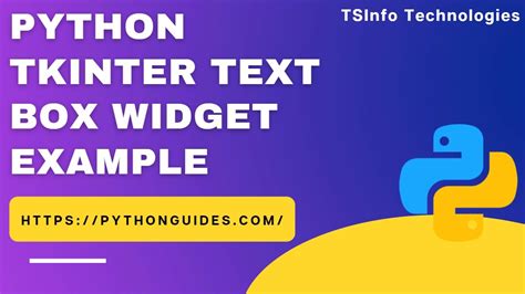 Python Tkinter Text Box Widget Example Text Box Widget In Python Tkinter YouTube