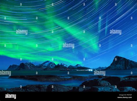 Northern Lights In Norway Stock Photo Alamy