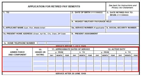 Retirement Pay Application