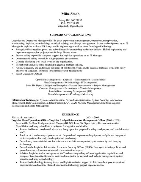 Prior experience in parcel shipping. logistics coordinator resume sle 28 images it service ...
