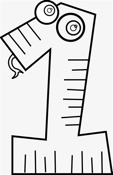 Animal Number One Line Art Clip Arts Number Clip Art Black And White