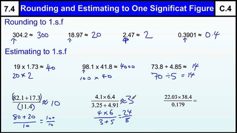 74 Rounding And Estimating One Significant Figure Basic Maths Core