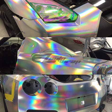 *Holographic Rainbow Neo Chrome Car Vinyl Wrap Sticker Decal Air Bubble