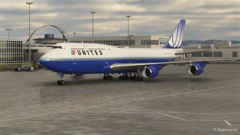 Flightsimto • 747 8 United Airlines Blue Tulip Salty By Deathactual