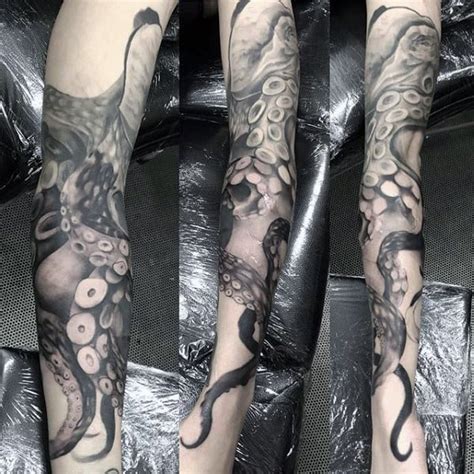 In this case, octopus tattoos stand out from all other tattoos, as you can get it on any part of your body depending on the size, style, and detail of the tattoo. 50 Octopus Sleeve Tattoo Designs For Men - Manly Ink Ideas