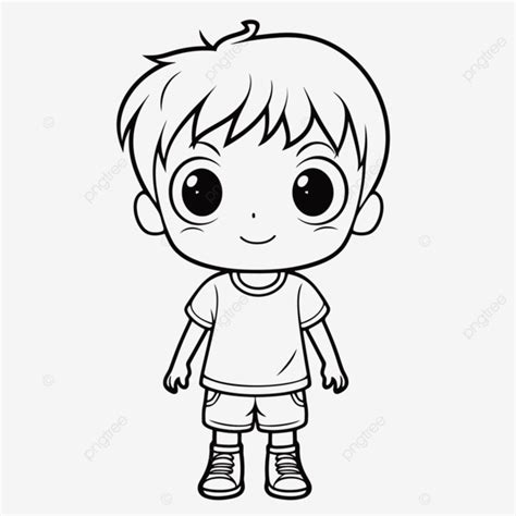 Boy On A White Background Coloring Pages For Boys Outline Sketch