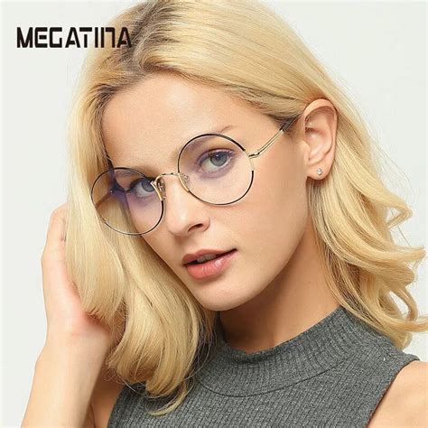 Megatina Fashion Classic Retro Round Women Clear Lens Glasses Oversize