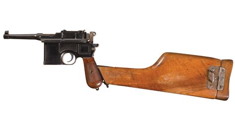 Mauser Broomhandle Semi Automatic Pistol With Stock Rock Island Auction