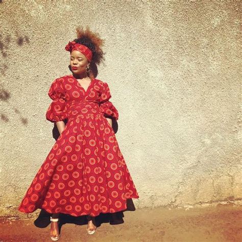 Red Shweshwe Traditional Dresses