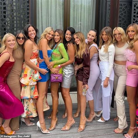 inside the afl wags wild melbourne party bec judd kylie brown and nadia bartel let their hair